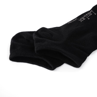 Laulax 6 Pairs Finest Combed Cotton Arch Support Trainer Socks, Black, Size UK 12 - 14 / Europ 47 - 49
