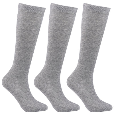 Laulax 3 Pairs Finest Combed Cotton Girls School Knee High Socks (3-16 Years), Gift Set