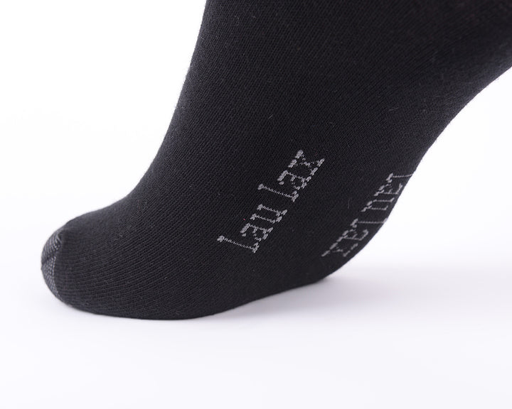 6 Pairs Finest Combed Cotton Smooth Seamless Toe Socks, Black, Gift Set