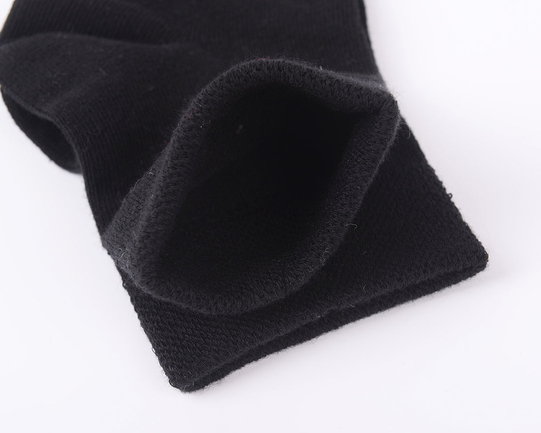 6 Pairs Finest Combed Cotton Smooth Seamless Toe Socks, Black, Gift Set