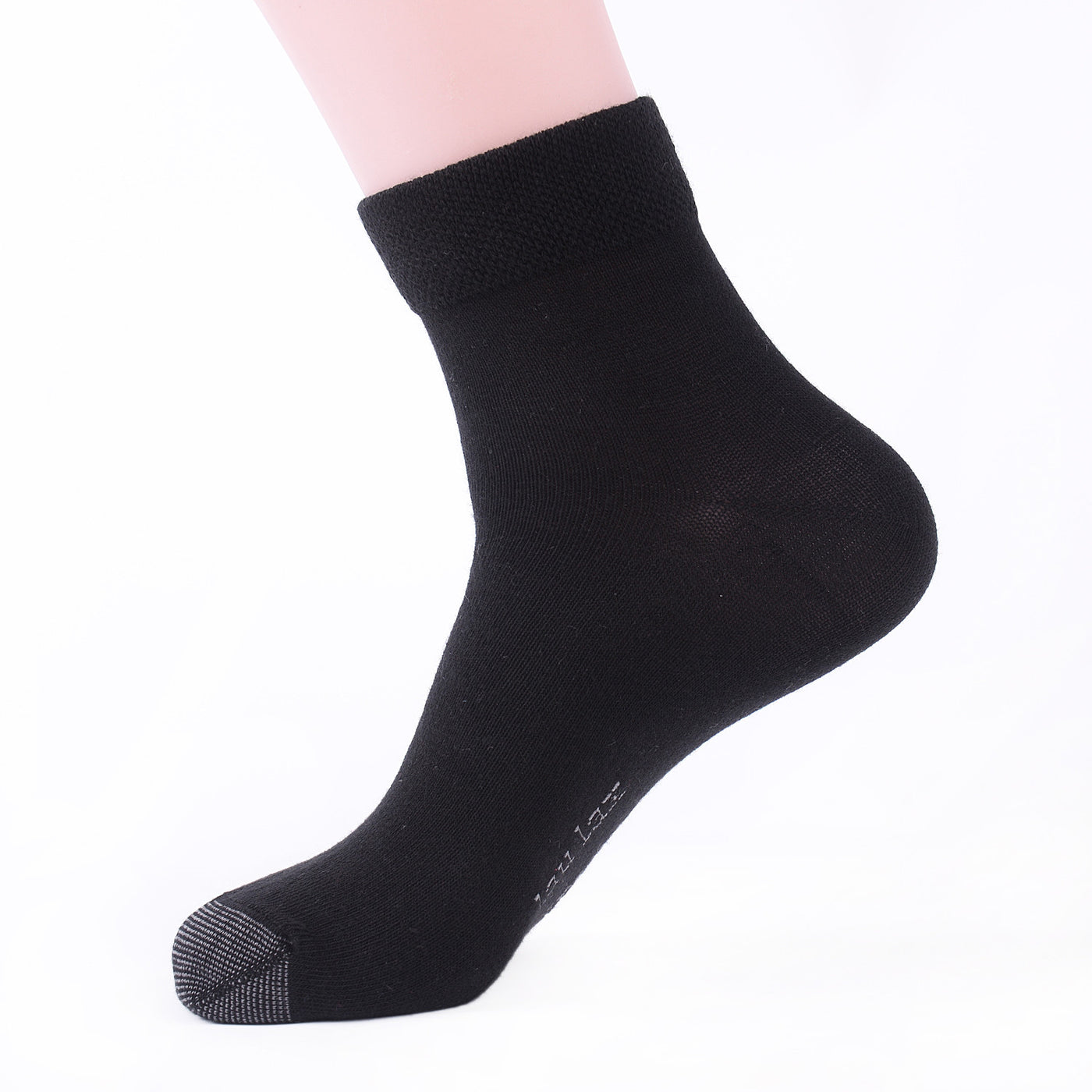 6 Pairs Smooth Seamless Toe Finest Combed Cotton Black Socks, Gift Set