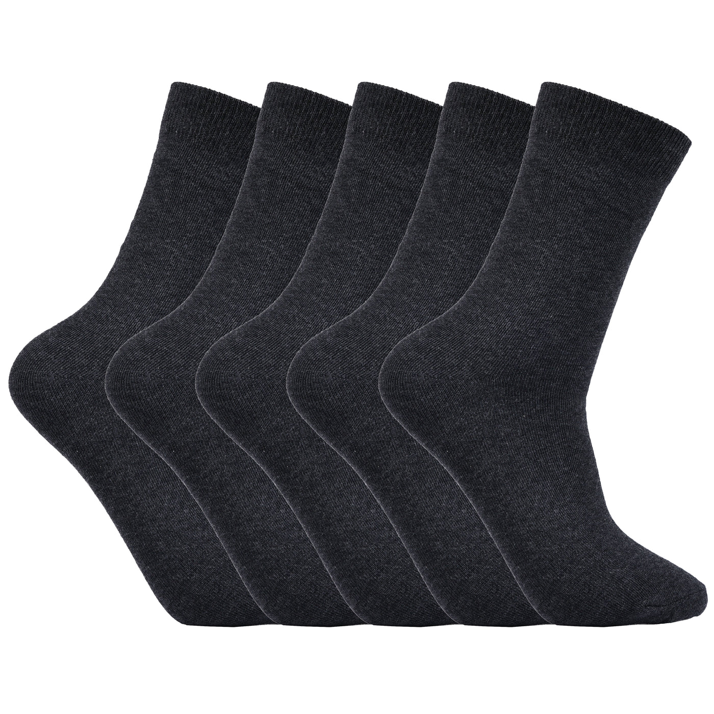 Laulax 5 Pairs Finest Combed Cotton Smooth Seamless Toe Boys School Socks