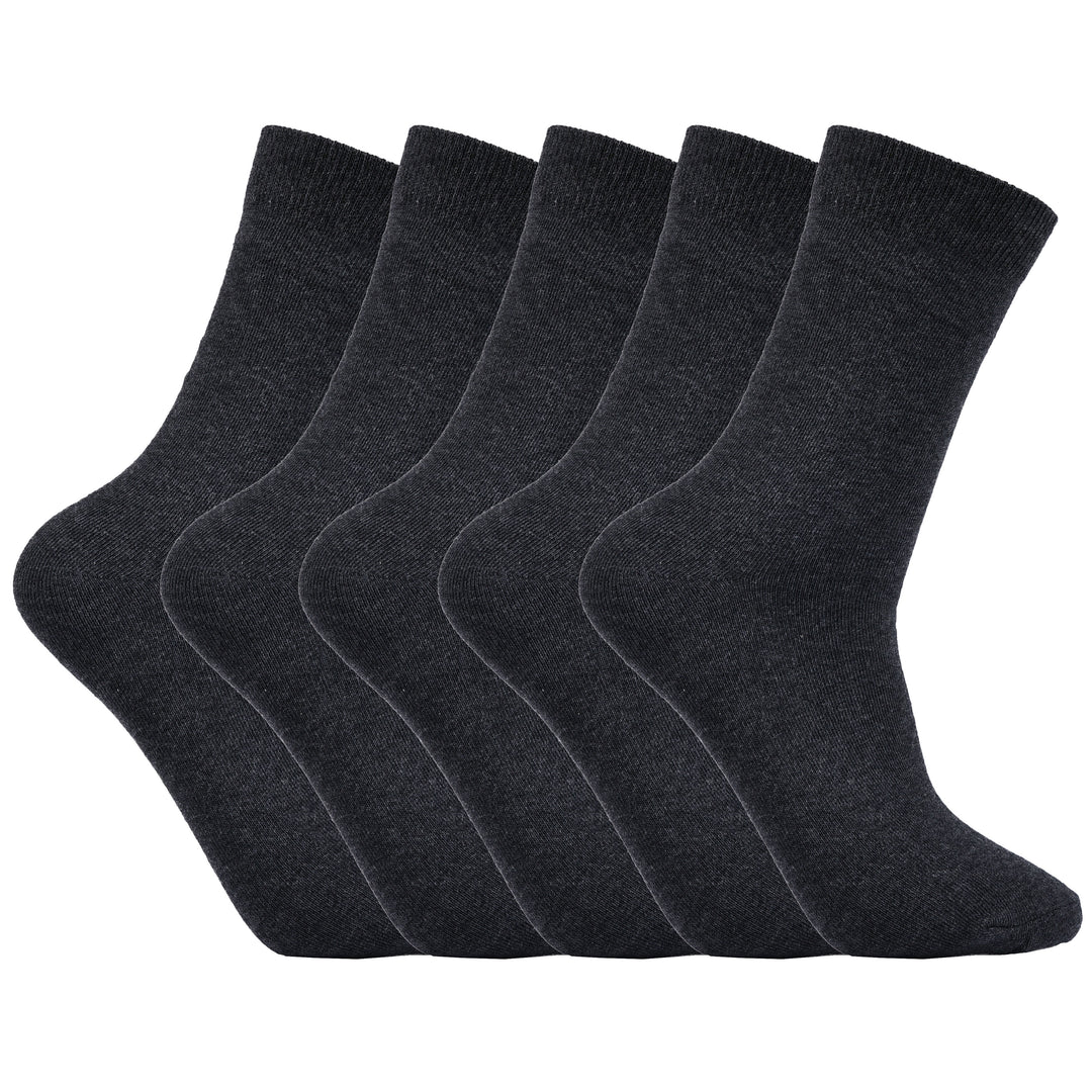 Laulax 5 paires de chaussettes d'école pour garçons en coton peigné le plus fin, à bout lisse et sans couture