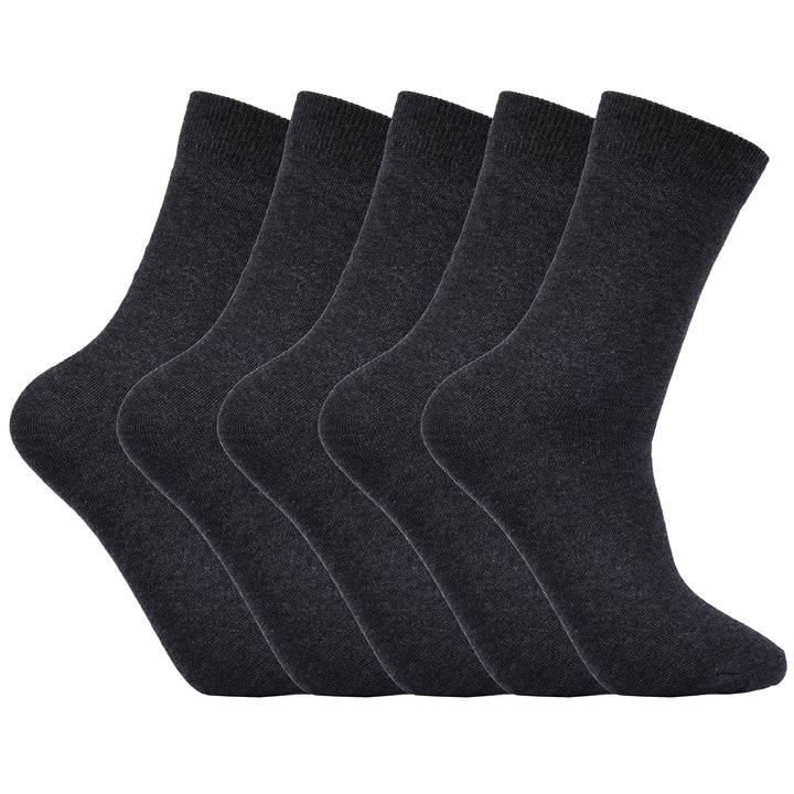 Laulax 5 paires de chaussettes d'école pour garçons en coton peigné le plus fin, à bout lisse et sans couture