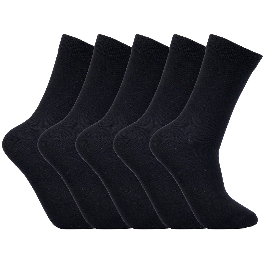 Laulax 5 paires de chaussettes d'école pour garçons en coton peigné le plus fin, à bout lisse et sans couture
