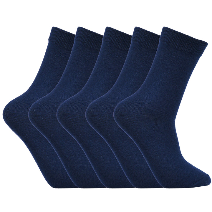 Laulax 5 paires de chaussettes d'école pour garçons en coton peigné le plus fin, à bout lisse et sans couture