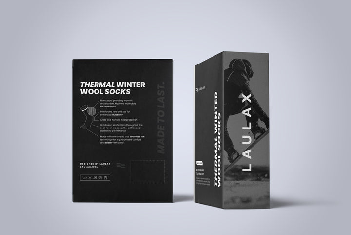 Laulax Femme 2 Paires de Chaussettes de Ski en Laine Mérinos de Haute Qualité, Coffret Cadeau, Taille UK 3 - 7 / Europe 36 - 40, Noir, Rose