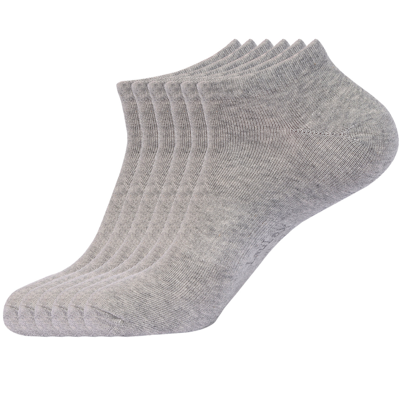Laulax 6 Pairs Finest Combed Cotton Arch Support Trainer Socks, Grey, Size UK 12 - 14 / Europ 47 - 49
