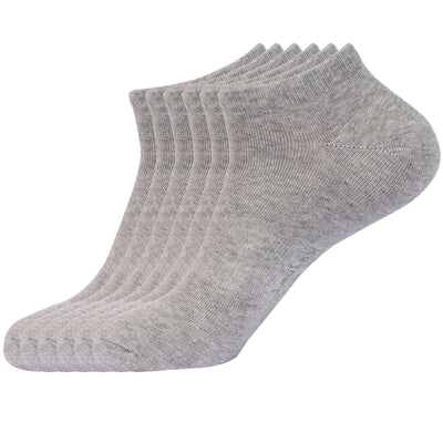Laulax 6 Pairs Finest Combed Cotton Arch Support Trainer Socks, Grey, Size UK 9 - 11 / Europ 43 - 46