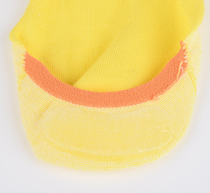 2 pares de calcetines invisibles de algodón peinado más fino con patrón numérico - Amarillo