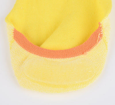 2 Pairs Finest Combed Cotton Invisible Socks Number Yellow